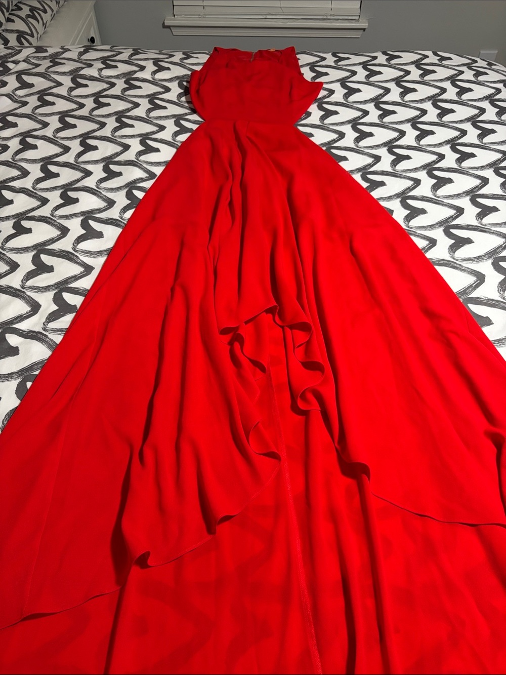 Red Sleeveless Evening Gown
